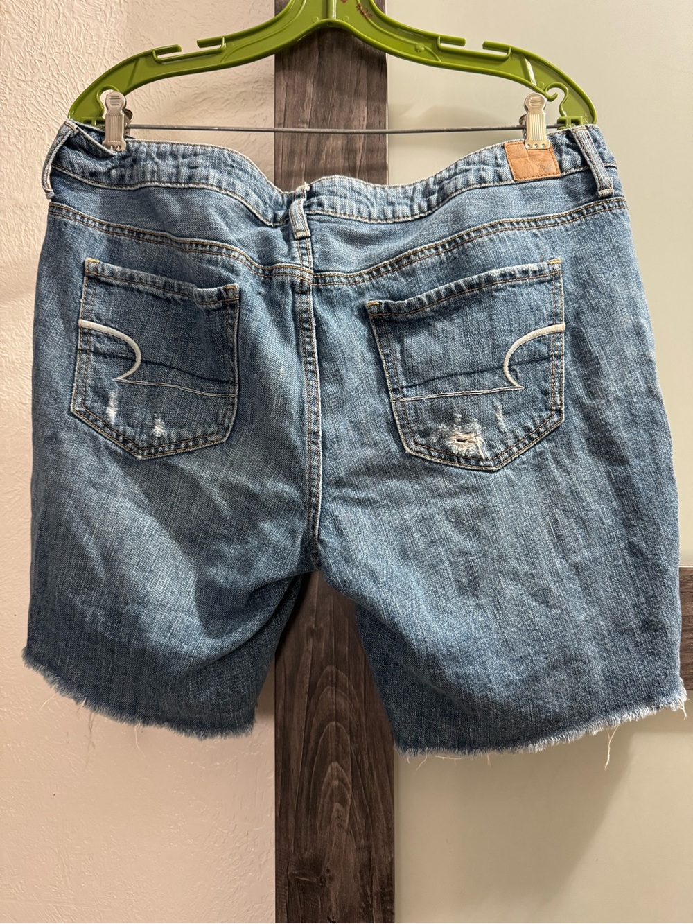 American Eagle Outfitters Distressed Denim Bermuda Shorts - Blue - Picture 2 of 3